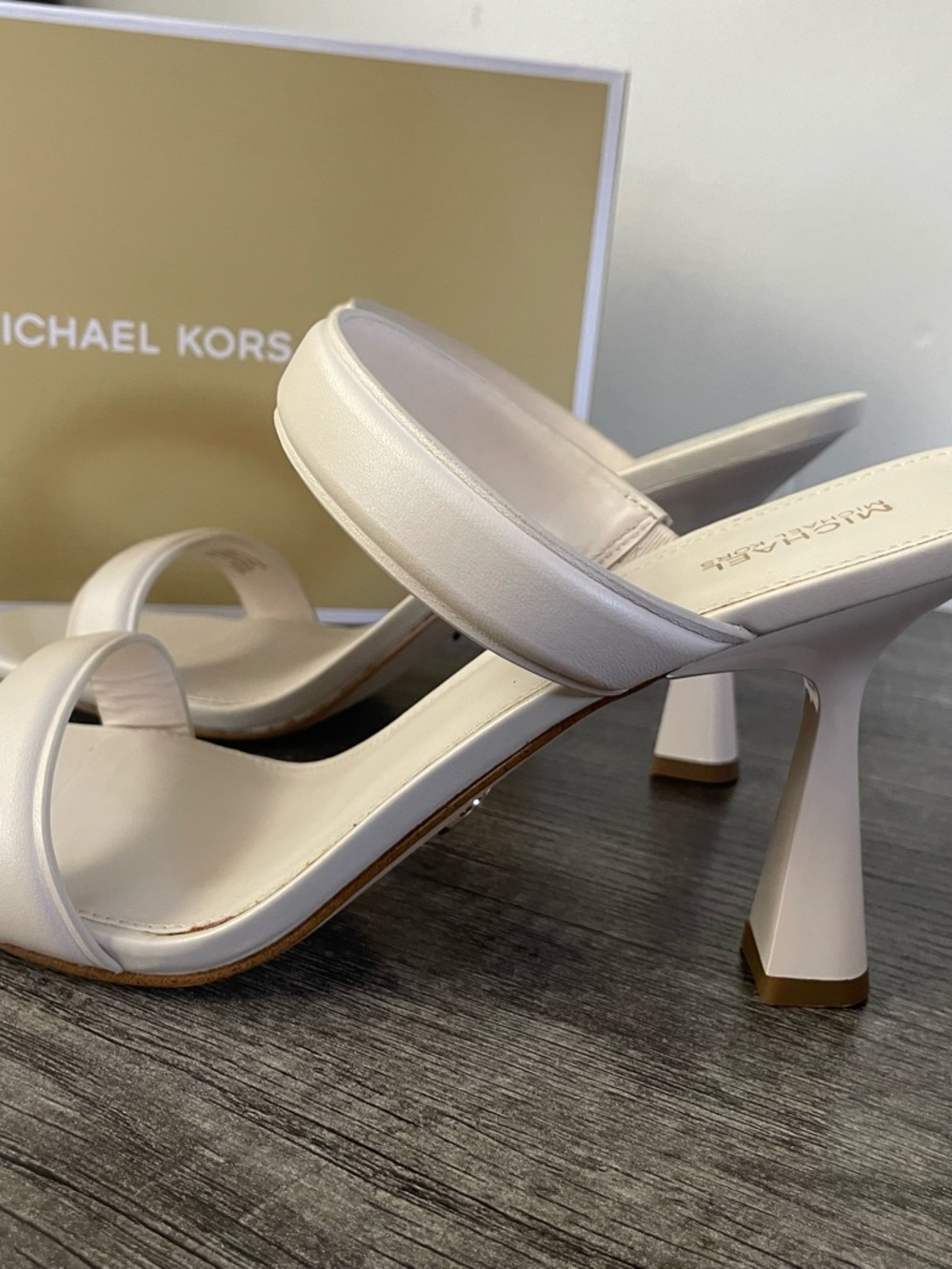 Michael Kors White Double-Strap Block Heel Sandals - Picture 3 of 5